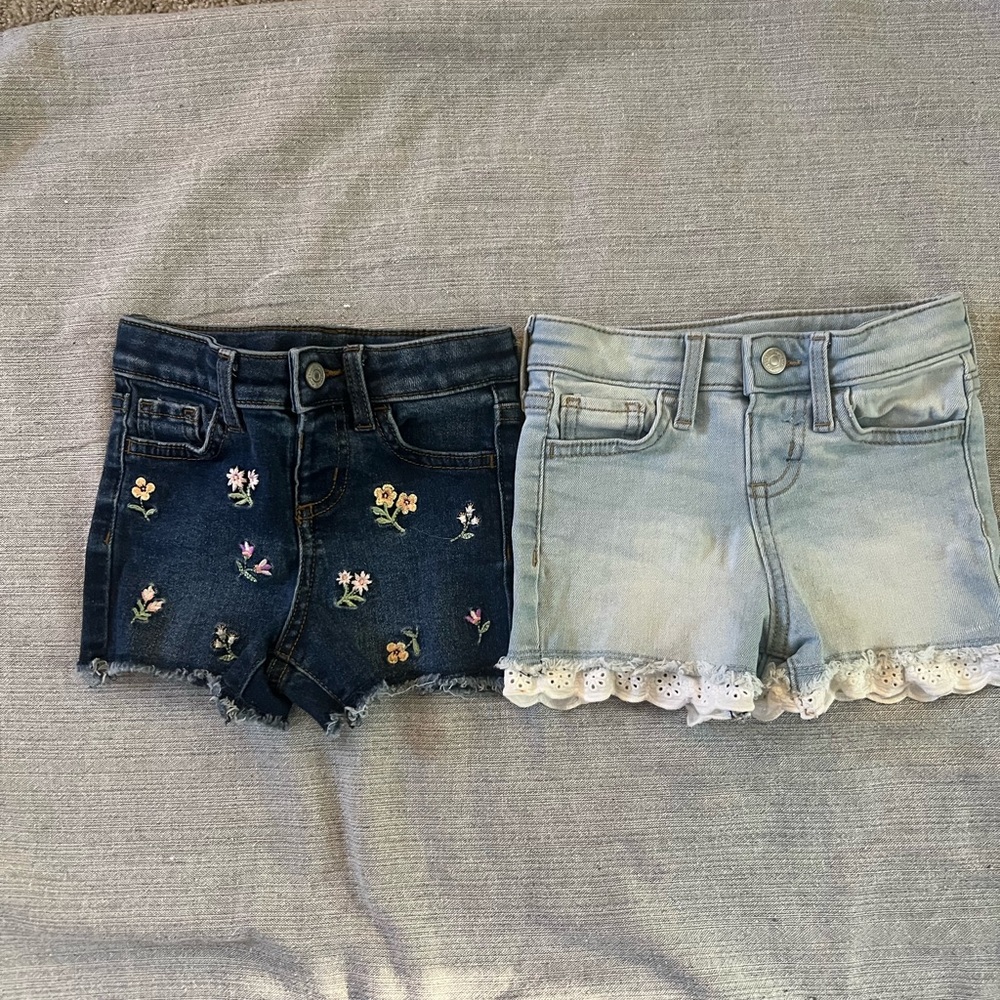 TWO pairs of Jumping Beans Denim Shorts